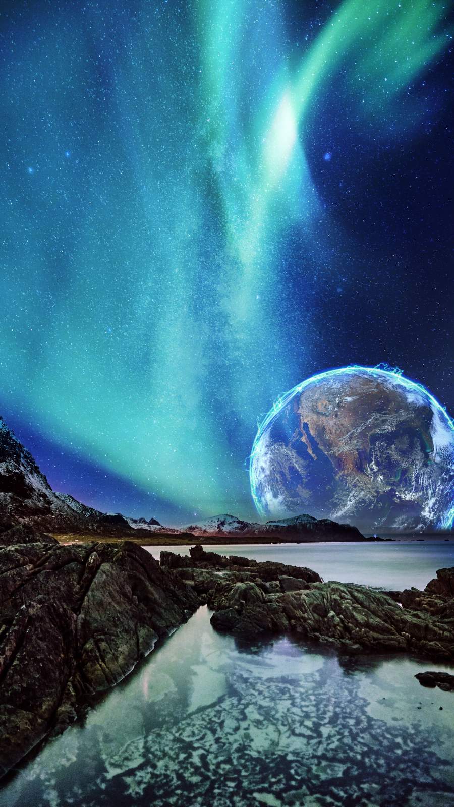 Near Earth Planet iPhone Wallpaper