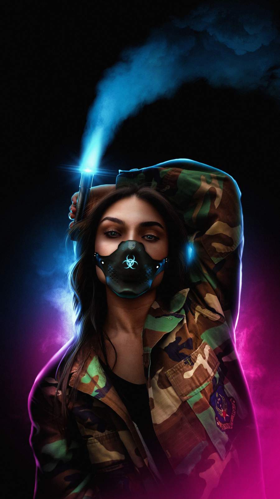 Mask Girl Urban » iPhone Wallpapers