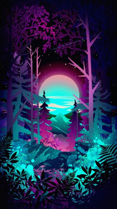 Amoled Forest iPhone Wallpaper