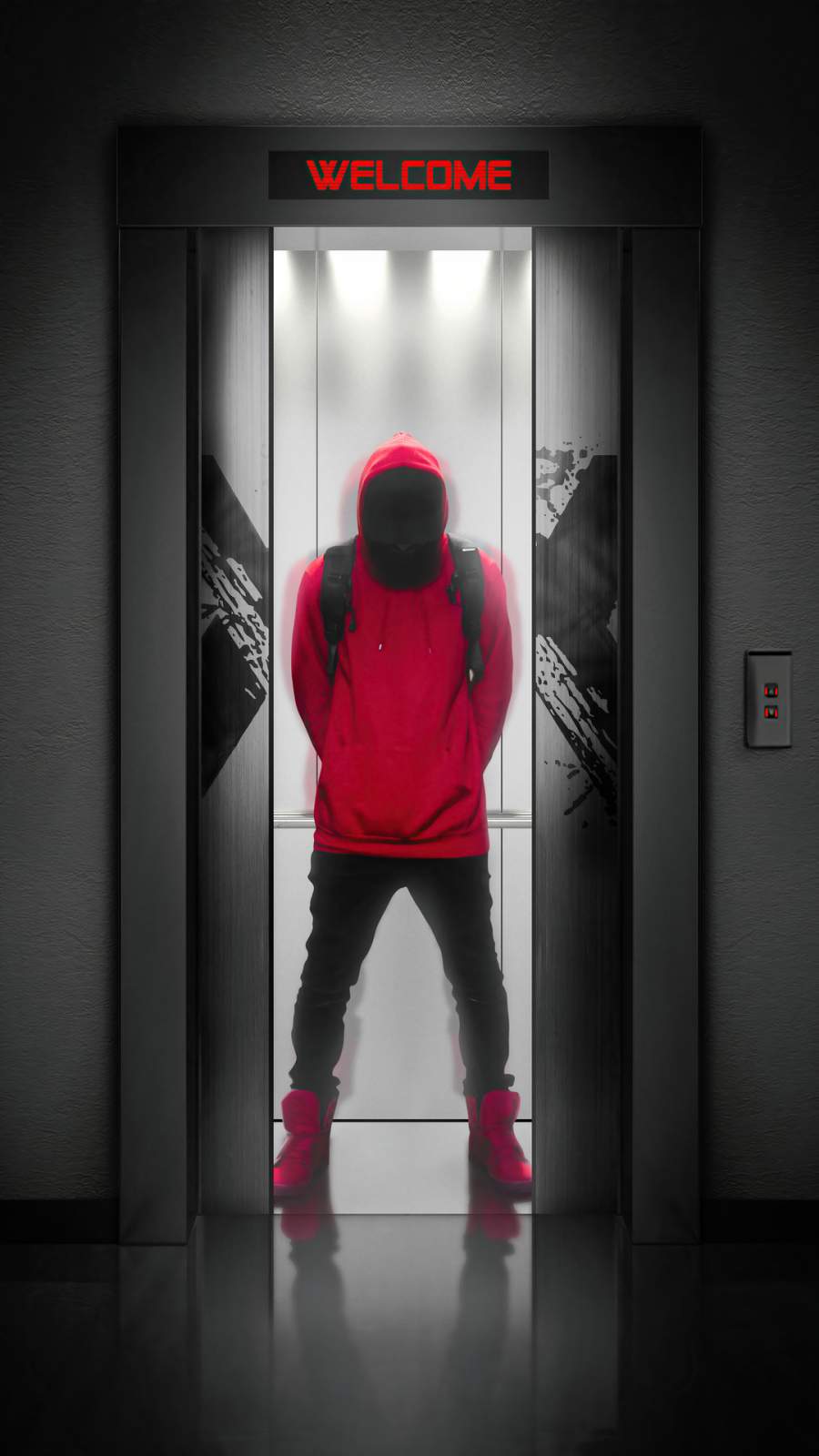 Hoodie Guy in Elevator