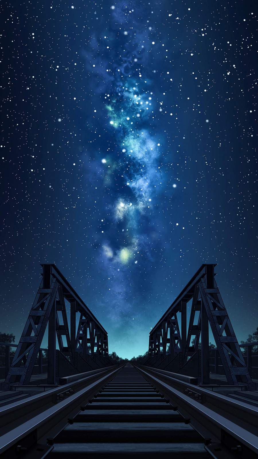 Night Stars Rail Road Bridge