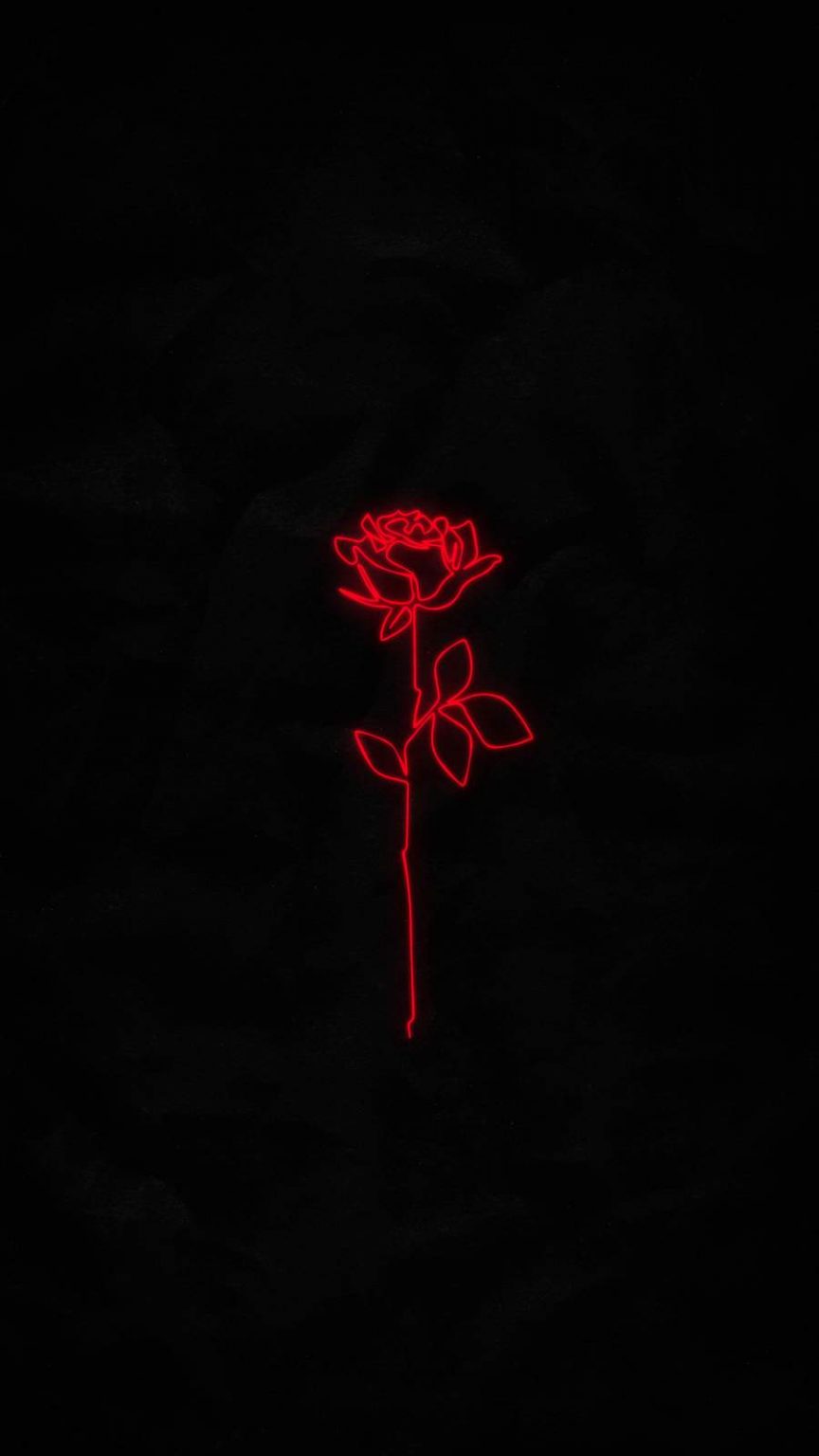 Red Rose Neon - iPhone Wallpapers