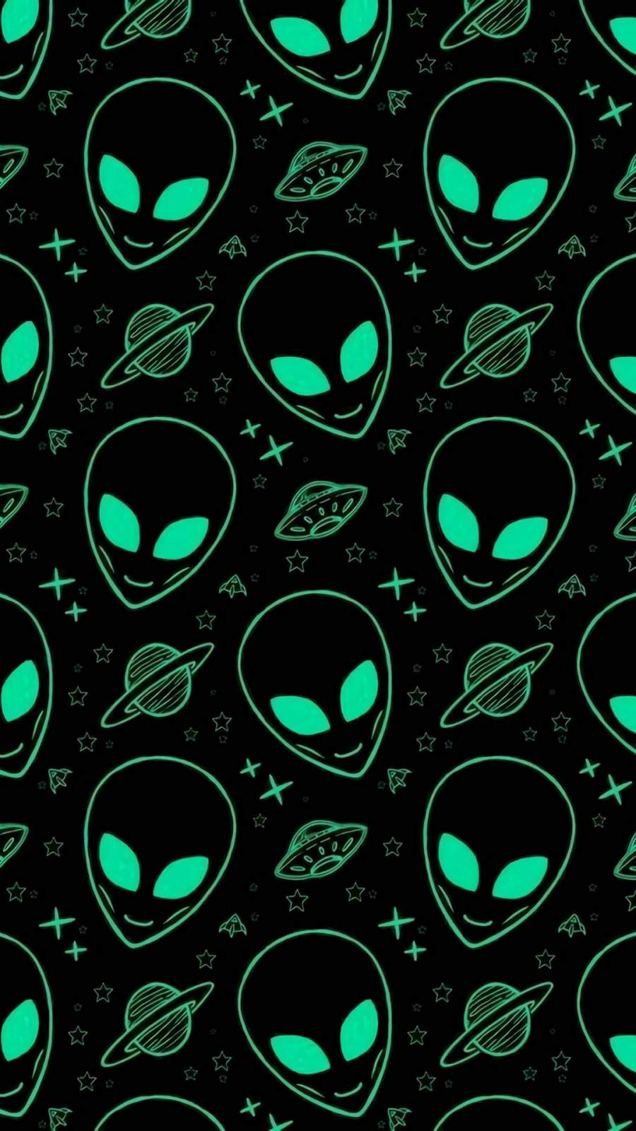 Alien Pattern iPhone Wallpaper