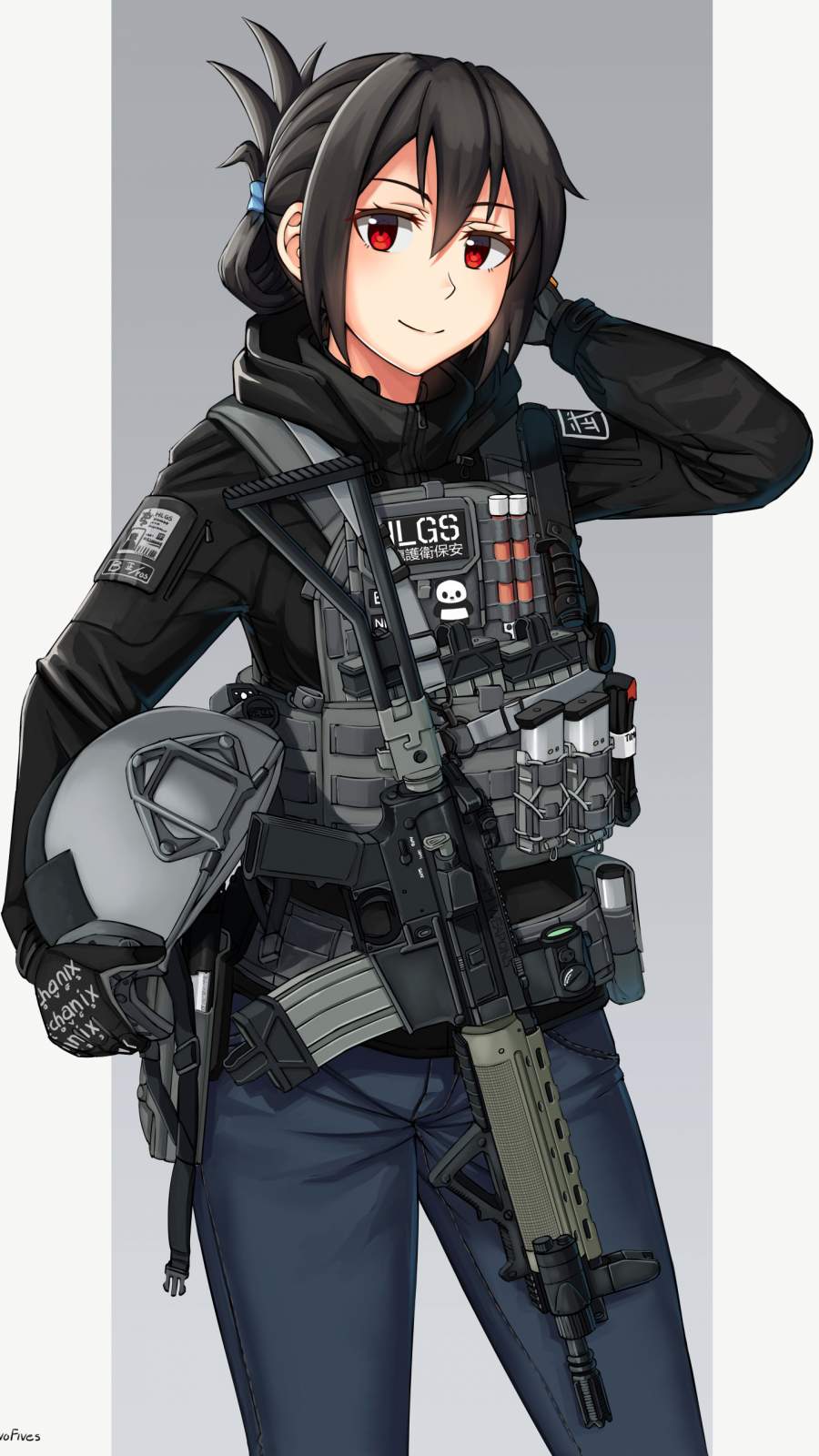 female anime soldier