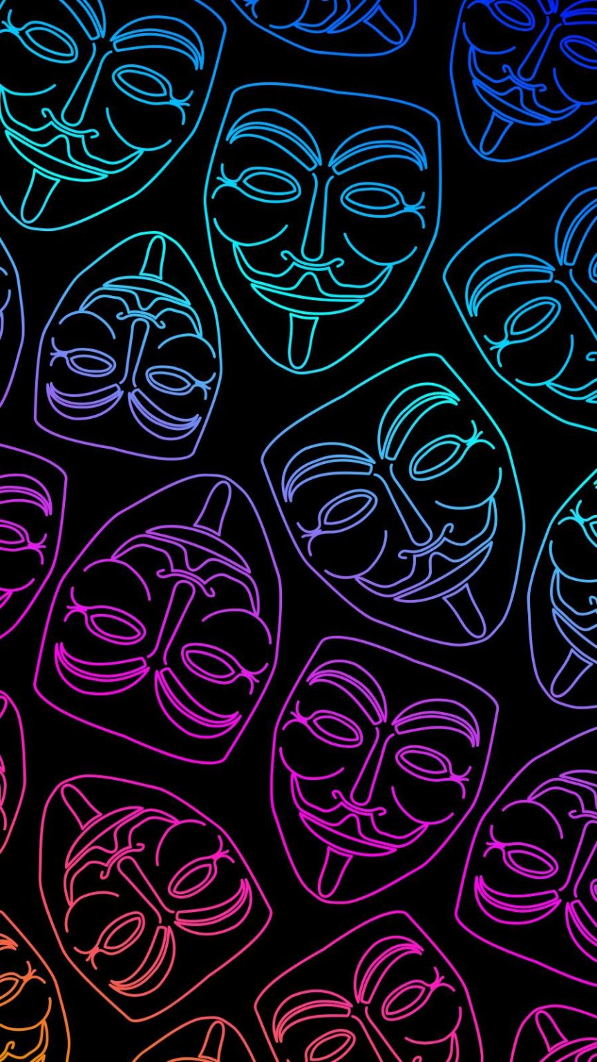 Anonymous Masks iPhone Wallpaper - iPhone Wallpapers