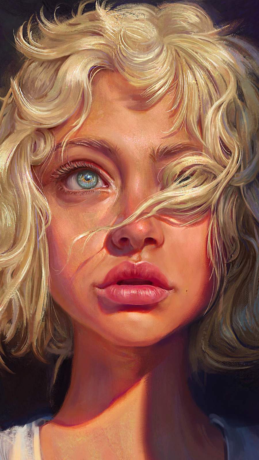 Blonde Girl Portrait Art