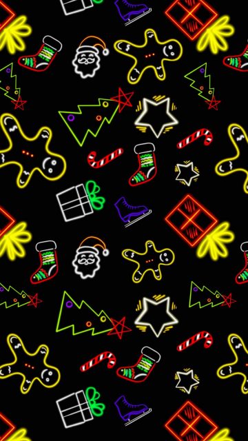 Christmas Neon Pattern