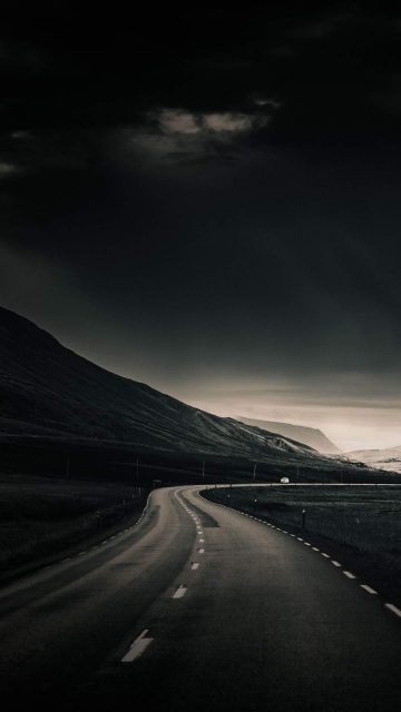 Dark Sky Road iPhone Wallpaper