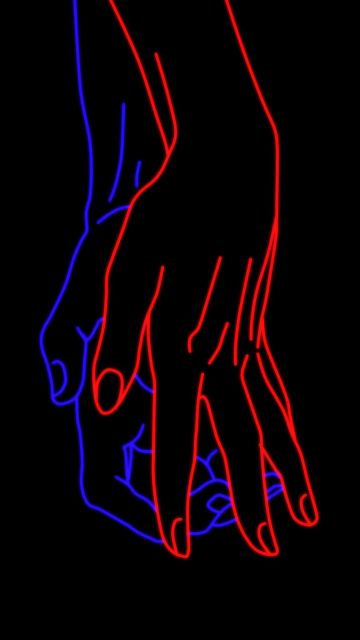 Holding Hands Amoled iPhone Wallpaper