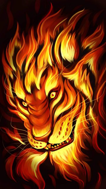 Lion Fire iPhone Wallpaper