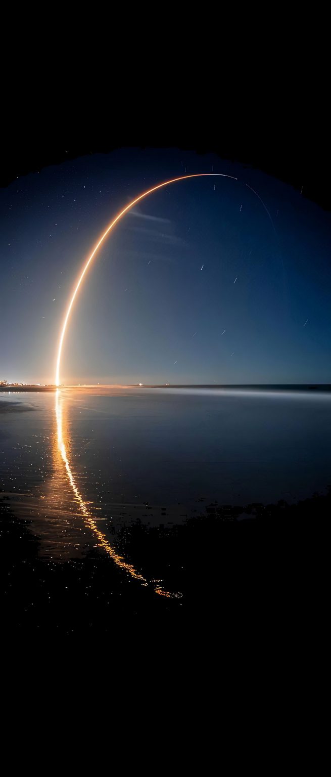 Long Exposure Photograph Of The SpaceX Starlink Launch Scaled - IPhone