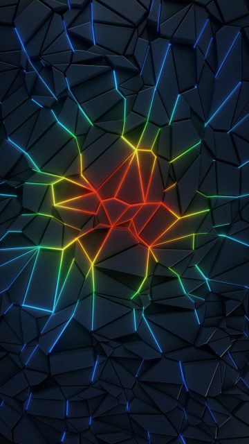 Neon Cracks iPhone Wallpaper