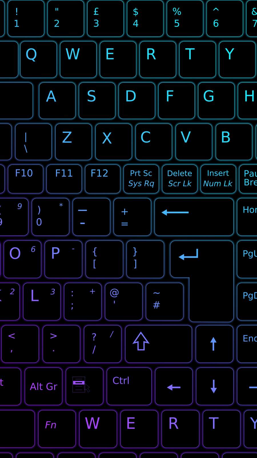 Neon Keyboard iPhone Wallpaper