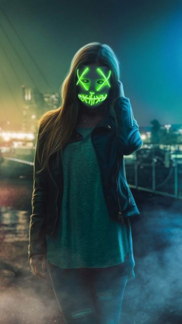 Neon Stitched Mask Girl
