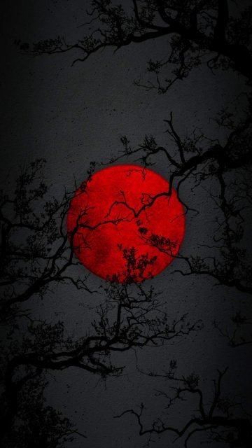 Red Moon Night iPhone Wallpaper