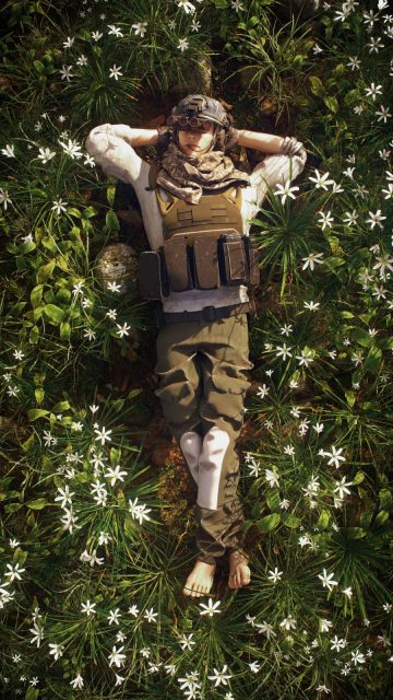 Resting Soldier iPhone Wallpaper