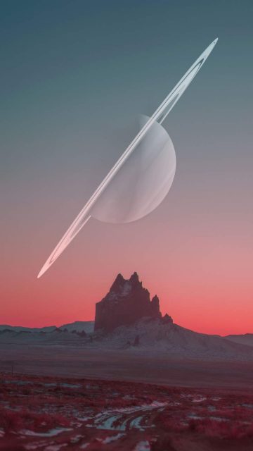 Saturn Moon iPhone Wallpaper