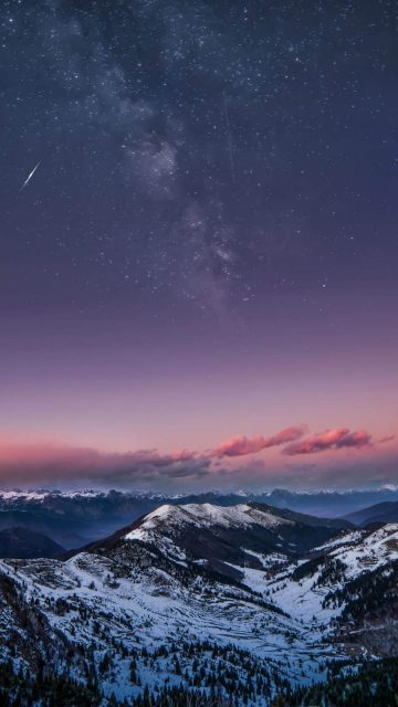 Snow Covered Mountains Space View