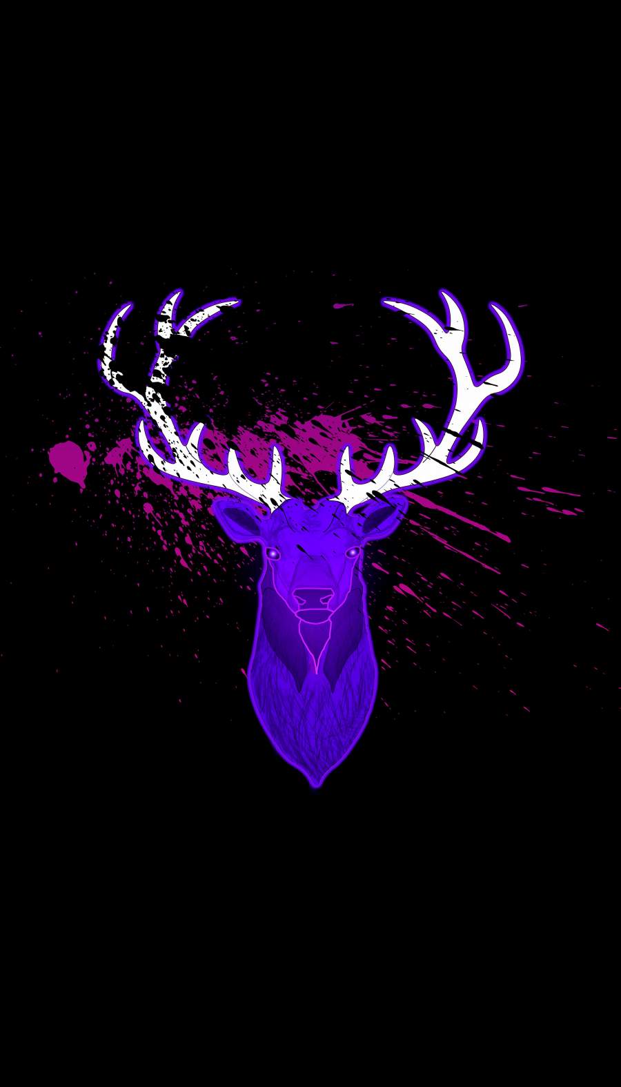 Amoled Deer iPhone Wallpaper