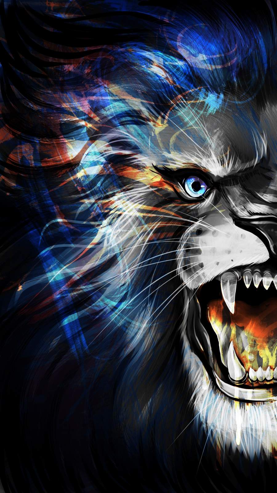 Lion Hd Wallpaper  Roaring Lion On Fire  576x1024 Wallpaper  teahubio