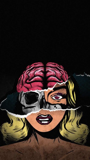 Beauty with Brain iPhone Wallpaper