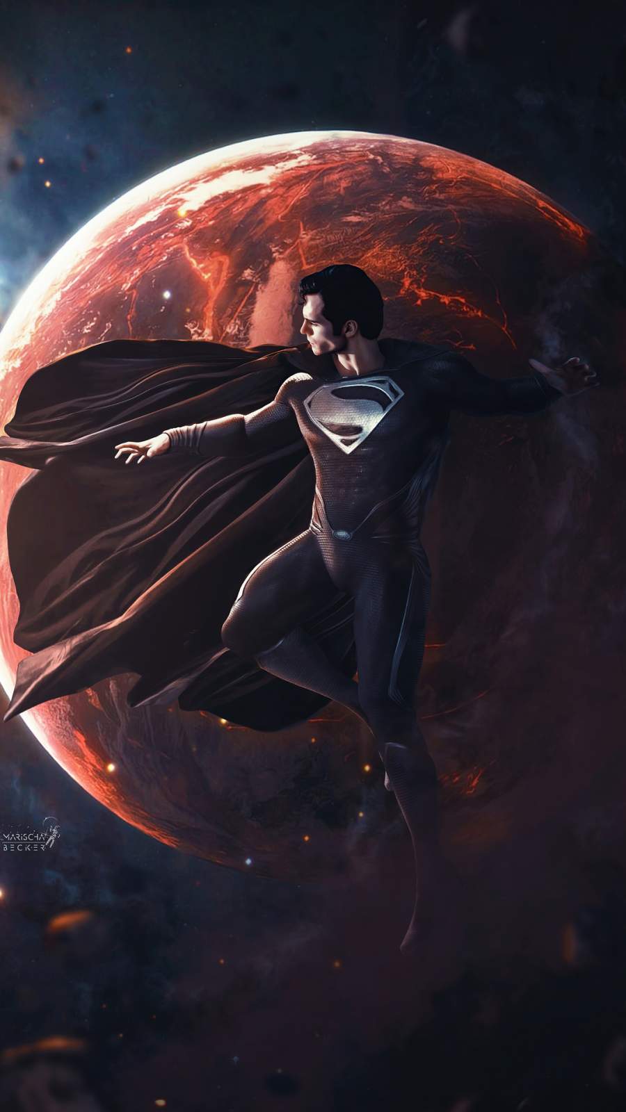 Black Superman iPhone Wallpaper