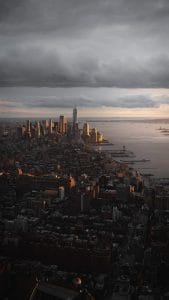 City Sunset Sea iPhone Wallpaper