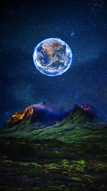 Earth Moon iPhone Wallpaper