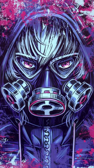 Gas Mask Anime iPhone Wallpaper