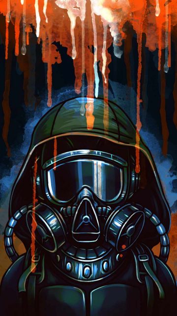Gas Mask Art iPhone Wallpaper