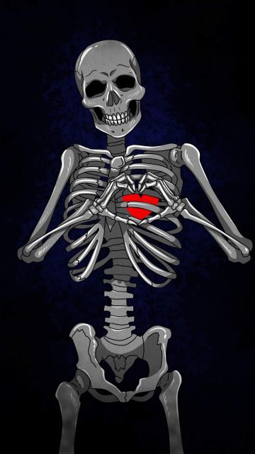 Heart Skeleton iPhone Wallpaper