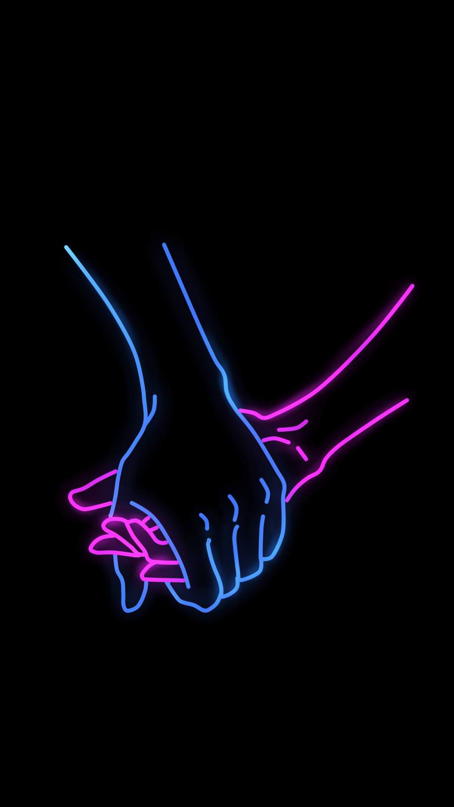 Holding Hands Neon Amoled