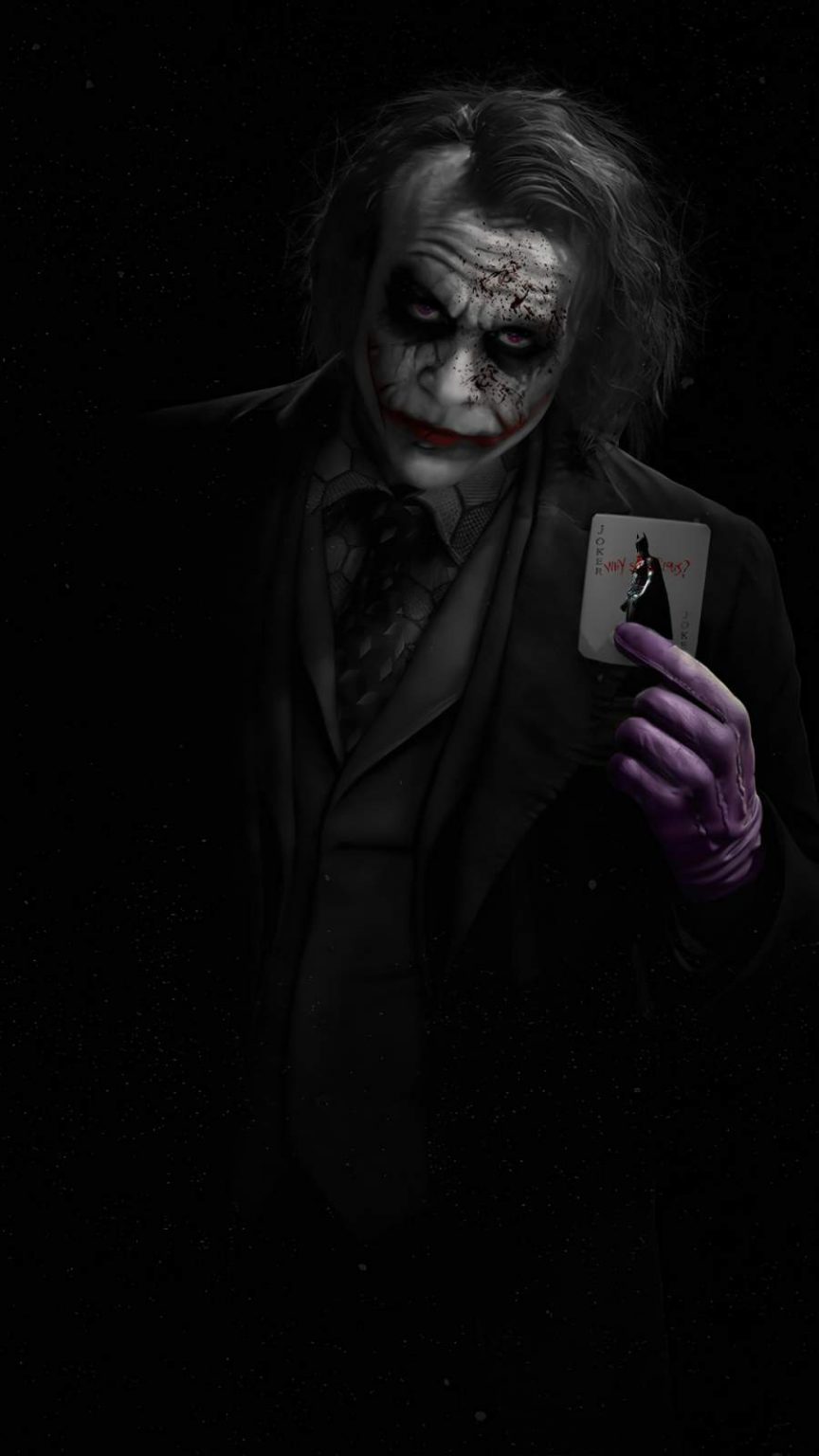 Joker Heath Ledger with Card - iPhone Wallpapers