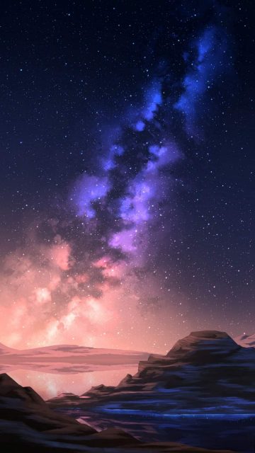 Milky Way Galaxy View in Night Scenery