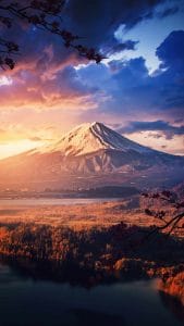 Mountain Volcano Sunset View