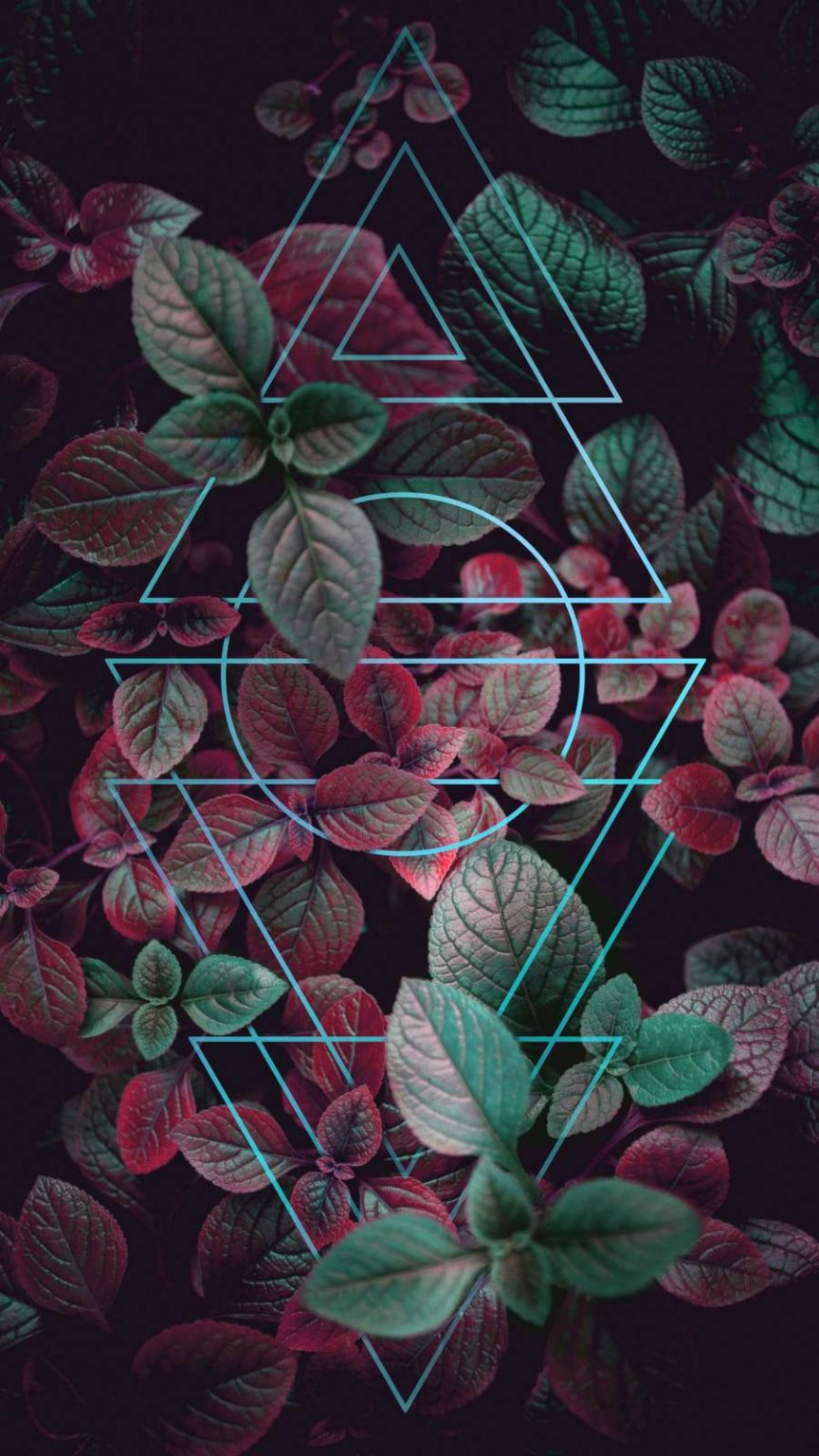 Nature Art Neon Triangles - iPhone Wallpapers