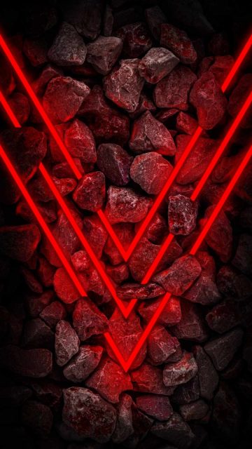 Neon Red Stones iPhone Wallpaper