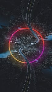 Neon Road iPhone Wallpaper