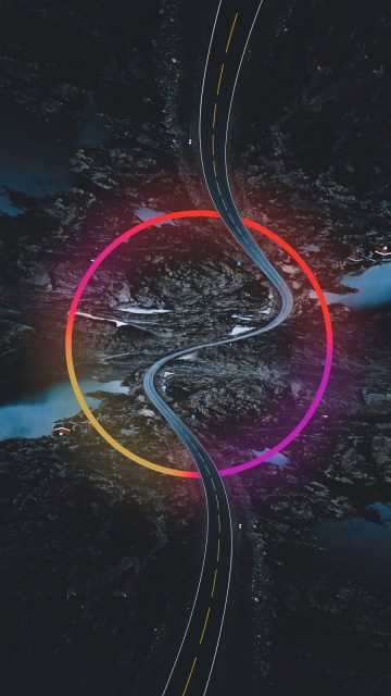 Neon Road iPhone Wallpaper