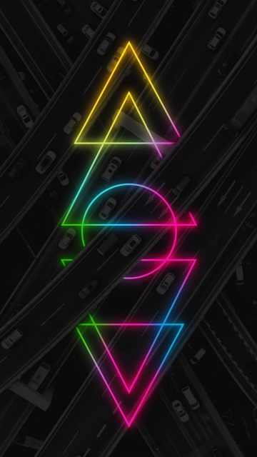 Neon Roads iPhone Wallpaper