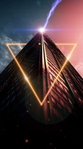 Neon Trangle Building iPhone Wallpaper