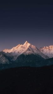 Snow Mountains Sunrise Light