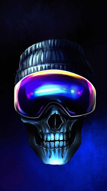 Snow Surfer Skull iPhone Wallpaper