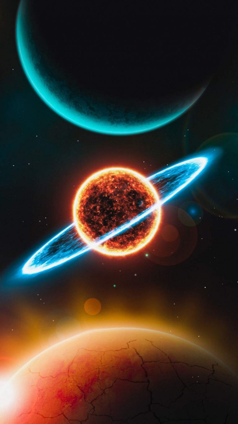 Sun with Ring Space - iPhone Wallpapers