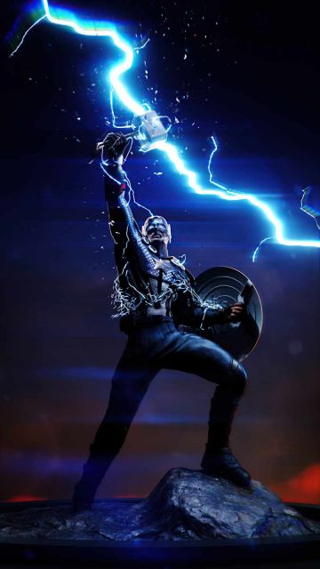 Captain America Wield Thor iPhone Wallpaper