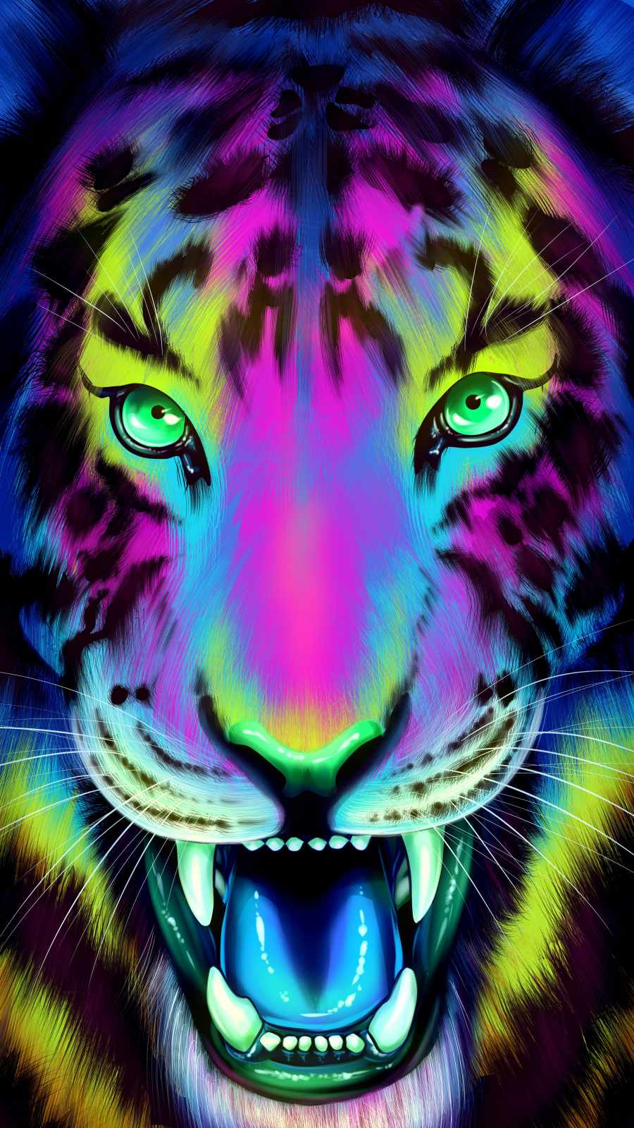 Colorful Tiger iPhone Wallpaper