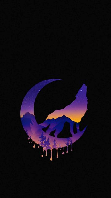 Eclipse Moon Wolf iPhone Wallpaper