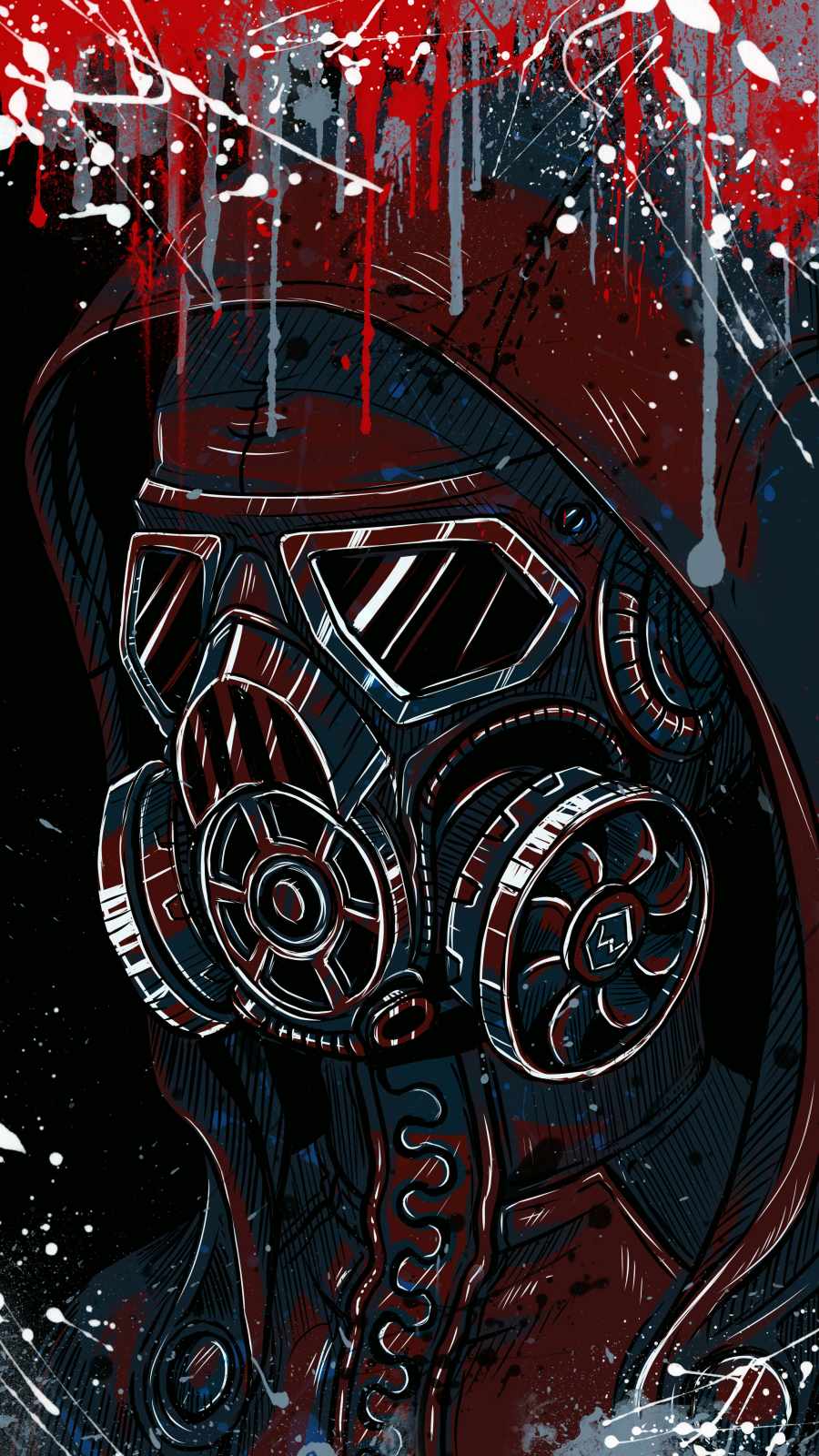 Gas Mask Art iPhone Wallpaper