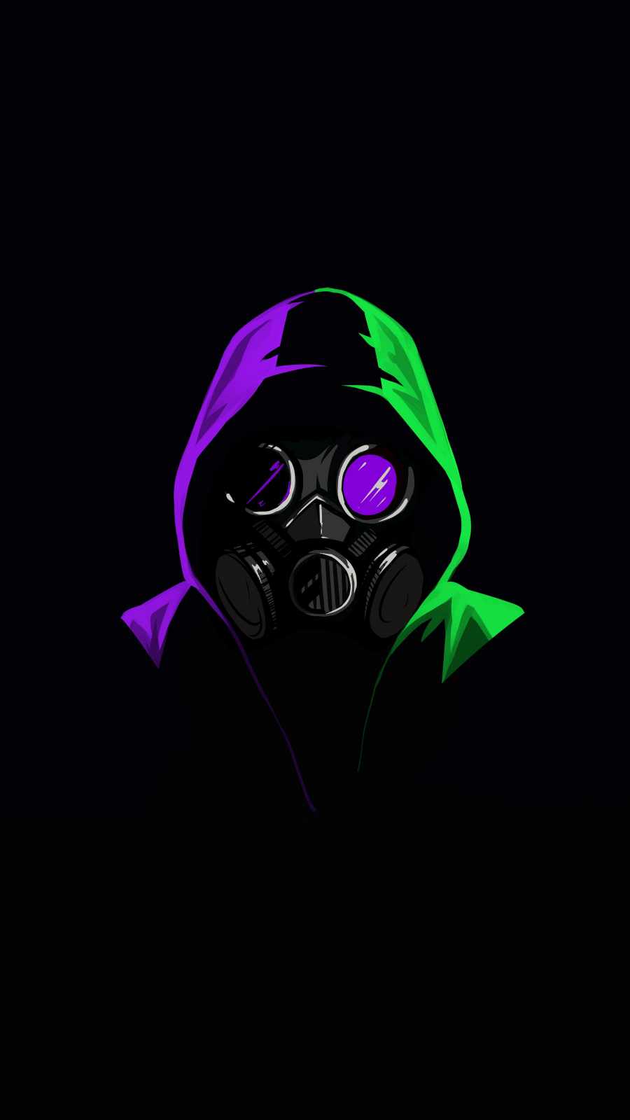 Hoodie Person Amoled iPhone Wallpaper