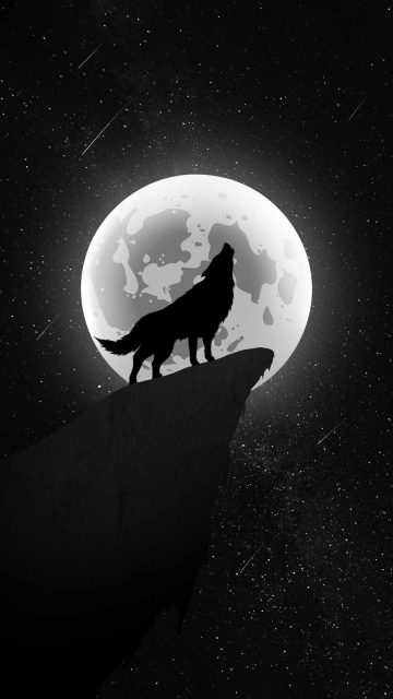 Moon Wolf Howl iPhone Wallpaper